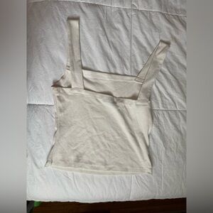 SHEIN Cream Ribbed Strapless Tube Top